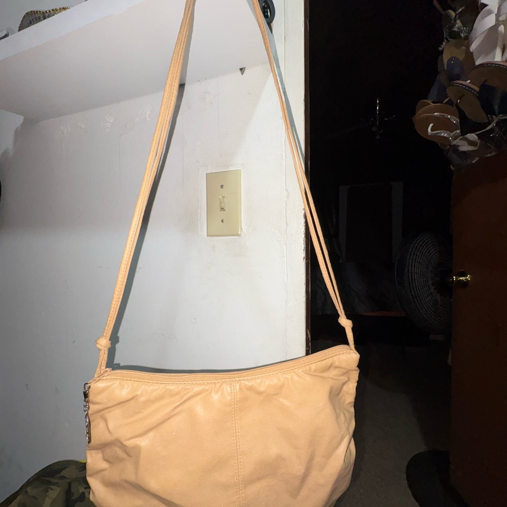 Casual Tan Canvas Shoulder Bag